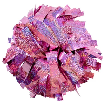 Hologrammos pom-pon - 6' méret - Babarózsaszín