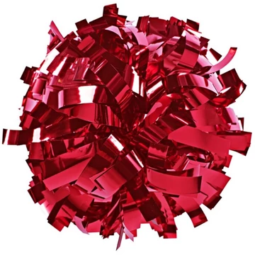 Metál pom-pon - 6' méret - Piros