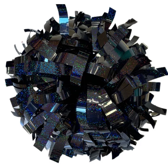 Hologrammos pom-pon - 6' méret - Fekete