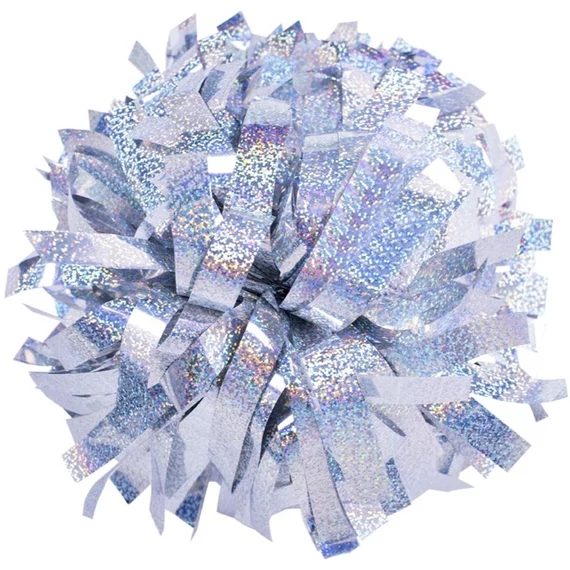 Hologrammos pom-pon - 6' méret - Ezüst