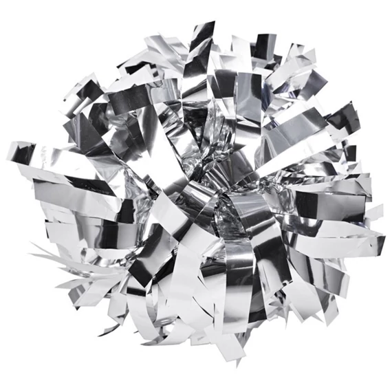 Metál pom-pon - 6' méret - Ezüst