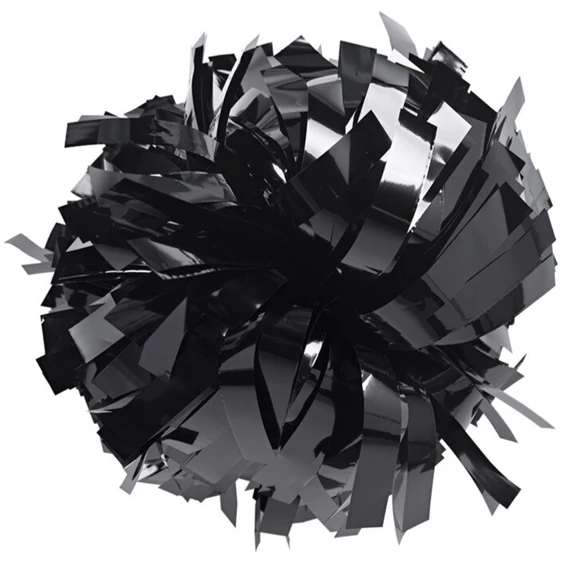 Metál pom-pon - 6' méret - Fekete