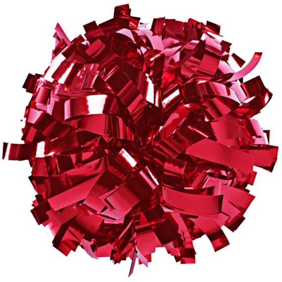 Metál pom-pon - 6' méret - Piros